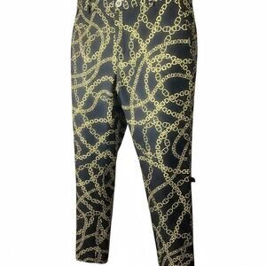 Michael Kors Black Pants with Gold Chains 10P NWOT